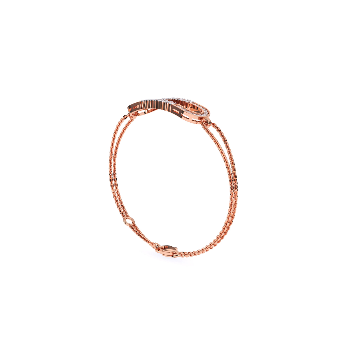 Rose Gold Stylish Charm Adjustable Free Size Designer Bracelet